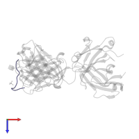 Amyloid-beta protein 40 in PDB entry 5csz, assembly 1, top view.