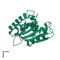 PDB entry 5ct8 coloured by chain, top view.