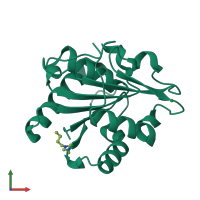 PDB entry 5ct9 coloured by chain, front view.