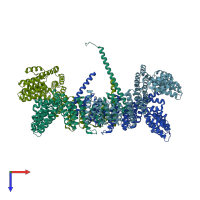 PDB entry 5ctq coloured by chain, top view.