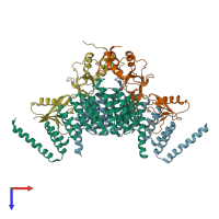 PDB entry 5ctr coloured by chain, top view.