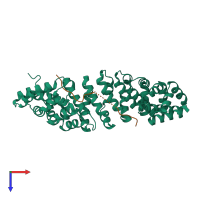 PDB entry 5ctt coloured by chain, top view.