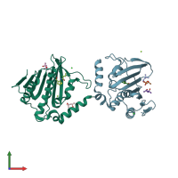 PDB entry 5ctw coloured by chain, front view.