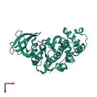 PDB entry 5cu4 coloured by chain, top view.