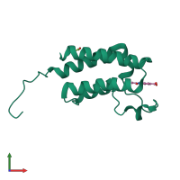PDB entry 5cug coloured by chain, front view.
