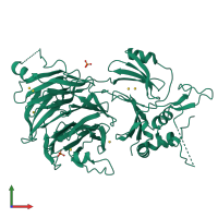 PDB entry 5cvl coloured by chain, front view.