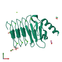 PDB entry 5cvw coloured by chain, front view.