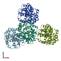 PDB entry 5cw2 coloured by chain, front view.