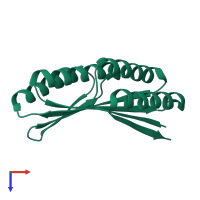 PDB entry 5cw9 coloured by chain, top view.