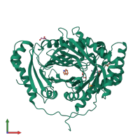 PDB entry 5cwa coloured by chain, front view.
