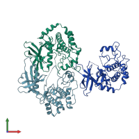 PDB entry 5cwz coloured by chain, front view.