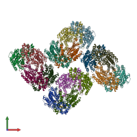 PDB entry 5cx1 coloured by chain, front view.