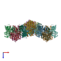 PDB entry 5cx1 coloured by chain, top view.