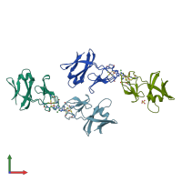 PDB entry 5cxm coloured by chain, front view.
