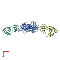 PDB entry 5cxm coloured by chain, top view.