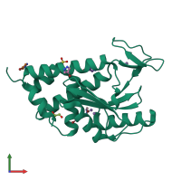 PDB entry 5cxr coloured by chain, front view.
