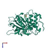 PDB entry 5cxu coloured by chain, top view.