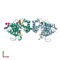 PDB entry 5cxy coloured by chain, front view.
