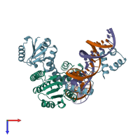 PDB entry 5cy1 coloured by chain, top view.