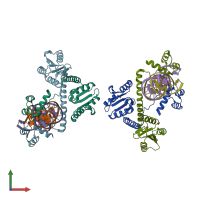 PDB entry 5cy2 coloured by chain, front view.