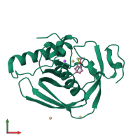 PDB entry 5cy7 coloured by chain, front view.