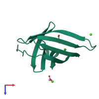 PDB entry 5cyb coloured by chain, top view.