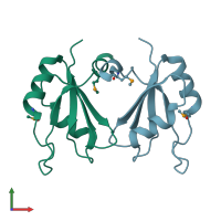 PDB entry 5cyj coloured by chain, front view.