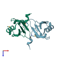 PDB entry 5cyj coloured by chain, top view.