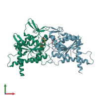 PDB entry 5cyo coloured by chain, front view.