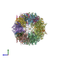 PDB entry 5cz6 coloured by chain, side view.