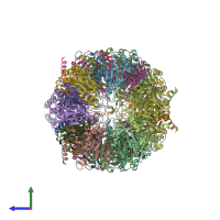 PDB entry 5cz8 coloured by chain, side view.