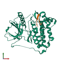 PDB entry 5czi coloured by chain, front view.