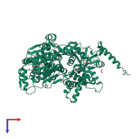 PDB entry 5d0u coloured by chain, top view.