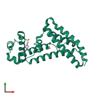 PDB entry 5d18 coloured by chain, front view.