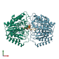PDB entry 5d1c coloured by chain, front view.