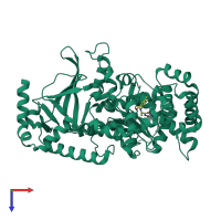 PDB entry 5d1s coloured by chain, top view.
