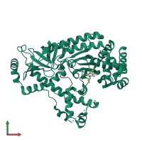 PDB entry 5d1u coloured by chain, front view.