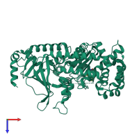 PDB entry 5d1u coloured by chain, top view.