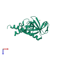 PDB entry 5d27 coloured by chain, top view.