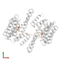 Cystic fibrosis transmembrane conductance regulator in PDB entry 5d3e, assembly 1, front view.