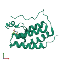 PDB entry 5d3n coloured by chain, front view.