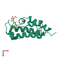 PDB entry 5d3n coloured by chain, top view.