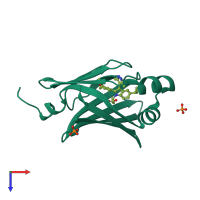 PDB entry 5d48 coloured by chain, top view.