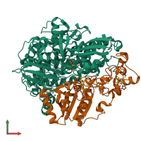 PDB entry 5d51 coloured by chain, front view.