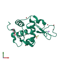 PDB entry 5d5c coloured by chain, front view.