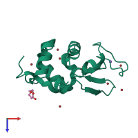 PDB entry 5d5c coloured by chain, top view.