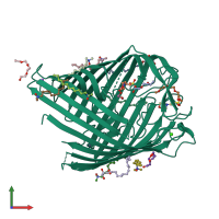 PDB entry 5d5d coloured by chain, front view.