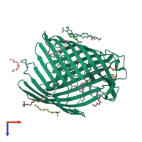 PDB entry 5d5d coloured by chain, top view.