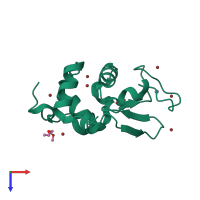 PDB entry 5d5f coloured by chain, top view.