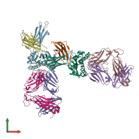 PDB entry 5d5m coloured by chain, front view.
